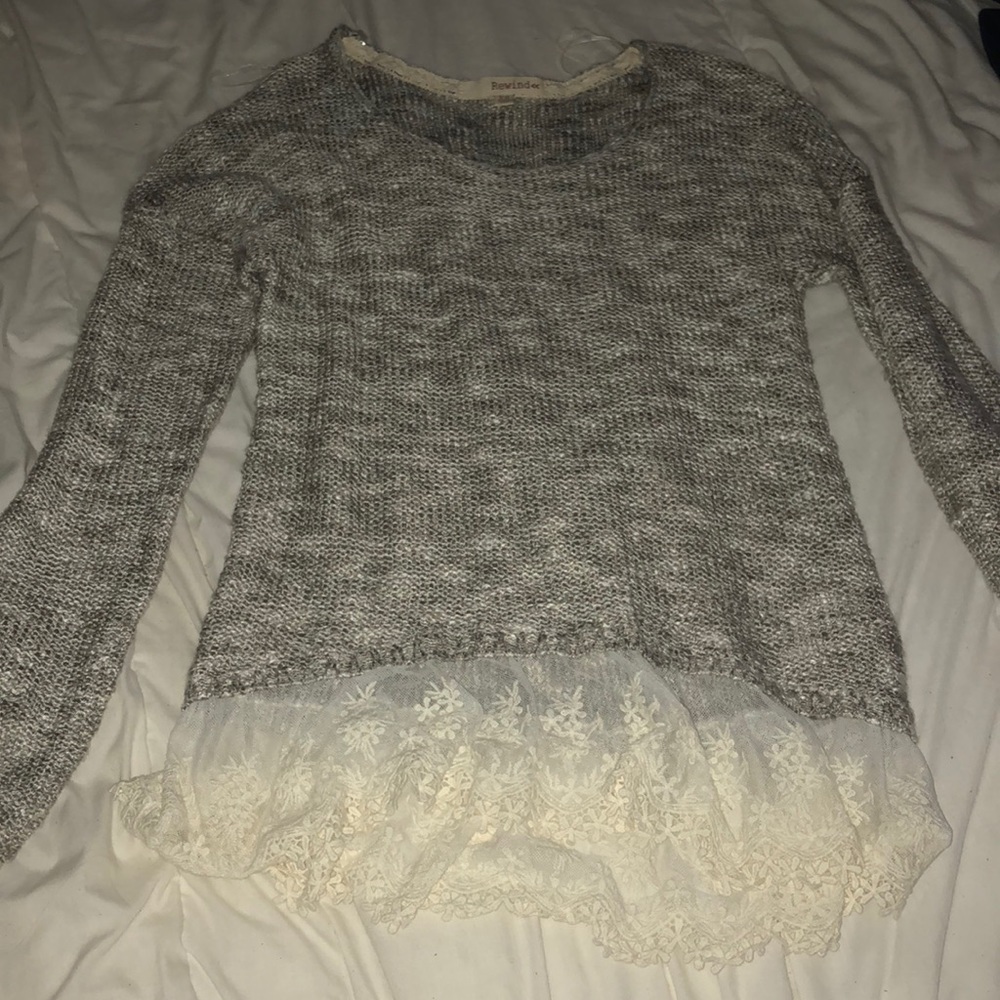 Sweater with lace detail